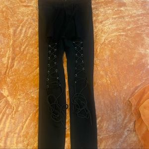 Fashion Nova Black tie up jeans